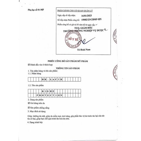 Biohe Protection Chống Nắng Sinh Học Dr Lacir