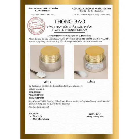 Kem Nám B - White Intense Cream Melaslab