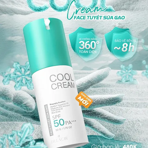 Cool Cream Face Tuyết Sữa Gạo Dr Lacir 50g SPF 50 PA +++ Chính Hãng