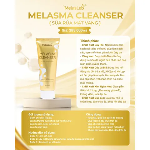 Sữa Rửa Mặt Vàng Melasma Cleanser Melaslab