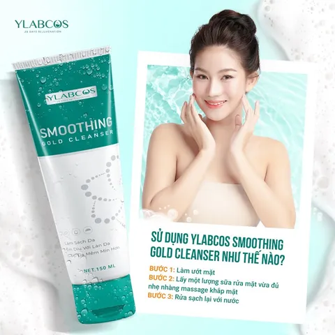 Smoothing Gold Cleanser YLabcos Sữa Rửa Mặt Vàng Làm Sạch Sâu Tươi Sáng Mịn Màng Da Dịu Nhẹ