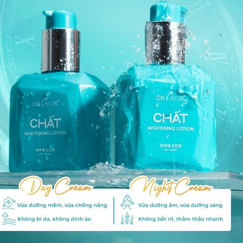 Kem Body Dr Lacir - Chất Whitening Lotion - Dưỡng ẩm da toàn thân - Chống nắng - 200ml