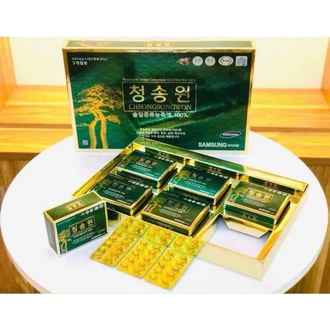 Tinh Dầu Thông Đỏ Cheongsongwon Hàn Quốc 180 Viên - Hỗ Trợ Tăng Cường Sức Khỏe và Miễn Dịch, Samsung Pharm