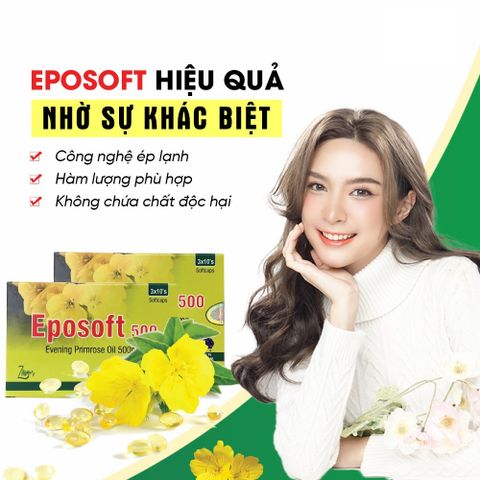 ✅[CHÍNH HÃNG, CHO KIỂM HÀNG] EPOSOFT 500 viên uống cân Bằng Nội Tiết Tố, Làm Đẹp Da, Hộp 30 Viên