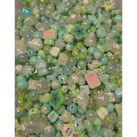 [DIY] GREEN SHINY BEADS HẠT XANH LÁ LẤP LÁNH TỔNG HỢP CHARM CHAIN DIY DRAFTING HANDMADE 778243