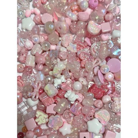 [DIY] SHINING BLING PINK BEADS HẠT PINKY LẤP LÁNH BIG BEADS DIY HANDMADE CHARM CHAIN DRAFTING 778280