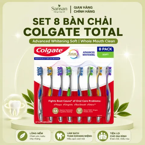 Bàn Chải Đánh Răng Colgate Total Advanced Whitening Soft, Lông Mềm Làm Sạch Toàn Khoang Miệng