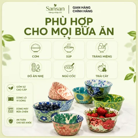 Bộ 10 Bát Gốm Sứ Provence 12cm Certified International - An Toàn Lò Vi Sóng, Máy Rửa Chén, Đựng Cơm, Súp, Tráng Miệng