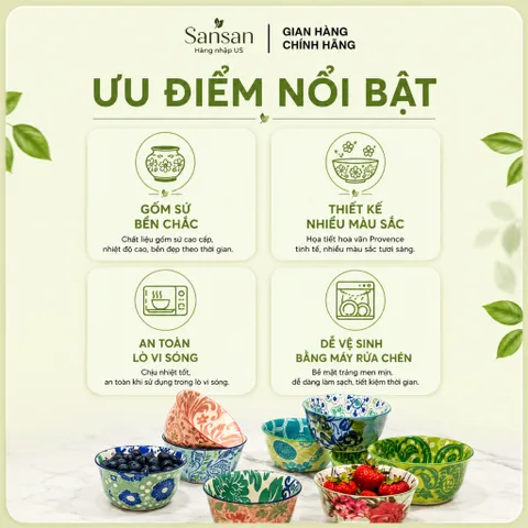Bộ 10 Bát Gốm Sứ Provence 12cm Certified International - An Toàn Lò Vi Sóng, Máy Rửa Chén, Đựng Cơm, Súp, Tráng Miệng