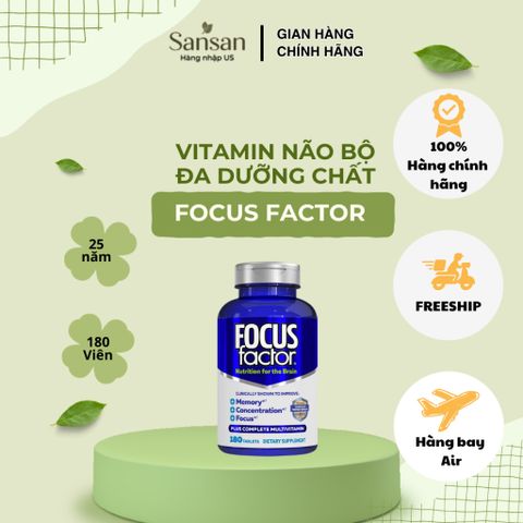Focus Factor Original Hỗ Trợ Trí Nhớ & Tăng Cường Tập Trung - Vitamin Não Bộ Đa Dưỡng Chất - Nội địa Mỹ