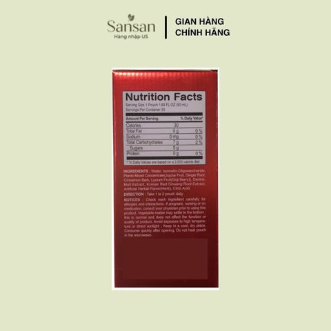 Nước Hồng Sâm Đỏ CheongKwanJang Hong Sam Won 6 Năm Tuổi 30 Gói x 50ml, Made in Korea, Mua Tại Costco Mỹ