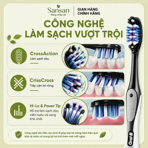 Bộ 8 Bàn Chải Đánh Răng Oral-B Cross Action Pro Advanced Lông Mềm - Làm Sạch Mảng Bám, Bảo Vệ Nướu, Người Lớn