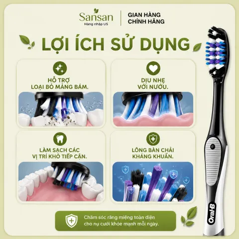 Bộ 8 Bàn Chải Đánh Răng Oral-B Cross Action Pro Advanced Lông Mềm - Làm Sạch Mảng Bám, Bảo Vệ Nướu, Người Lớn