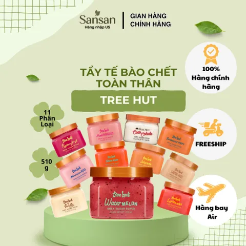 Tẩy Tế Bào Chết Toàn Thân Tree Hut Shea Sugar Scrub 510g/18oz Dưỡng Ẩm Da Mềm Mịn Nhiều Mùi- Nội địa Mỹ