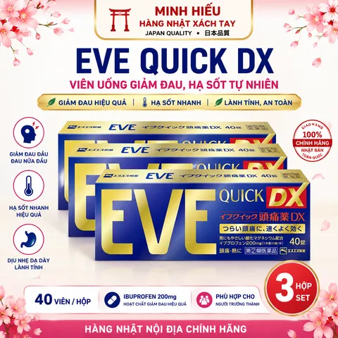 VIÊN UỐNG GIẢM ĐAU HẠ SỐT  EVE QUICK - NỘI ĐỊA NHẬT BẢN