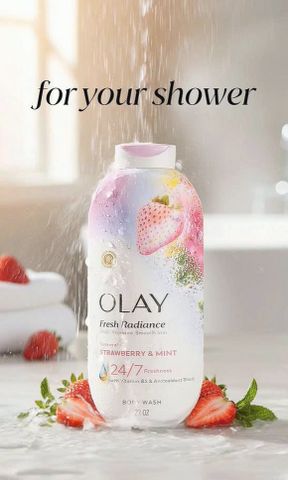 🍓 Sữa tắm Olay dưỡng da mịn màng hương Dâu & Bạc Hà chính hãng 650ml