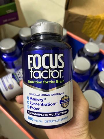 Viên uống dinh dưỡng cho não bộ Focus Factor Nutrition for the Brain 180 viên - Tăng cường trí nhớ - Giảm tải stress - Cải thiện chức năng hệ thần kinh - S/P Chuẩn Mỹ