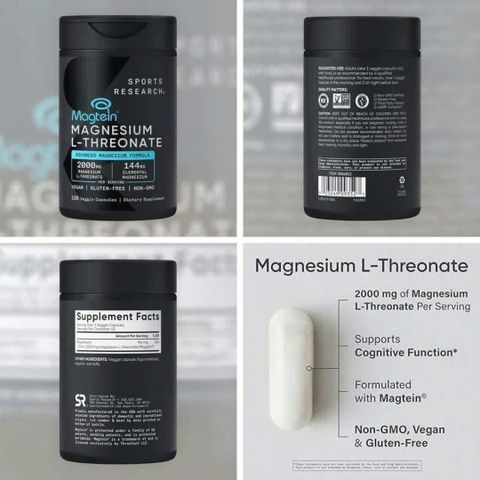 Magnesium L-Threonate Sports Research hỗ trợ trí não 135 viên - Hàng chuẩn giá tốt ⚡