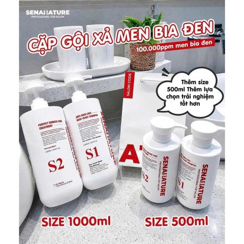 Cặp dầu gội xả SENANATURE ANTI-HAIR LOSS BEER YEAST SHAMPOO 500ml [hàng nhập khẩu]
