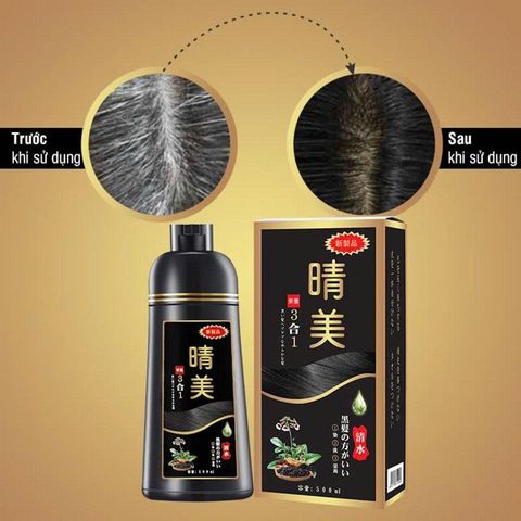 Dầu Gội Nhuộm Phủ Bạc Komi, Giúp Tóc Đen Bóng Tự Nhiên, Không Gây Khô Tóc, thành phần tự nhiên như nhân sâm và tinh dầu argan, sản phẩm nuôi dưỡng tóc mềm mượt, không gây khô xơ hay kích ứng da