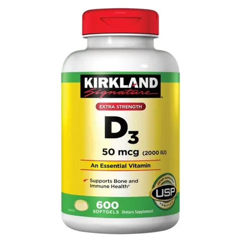 Kirkland Signature D3 50 mcg (2000 IU) 600 viên mềm