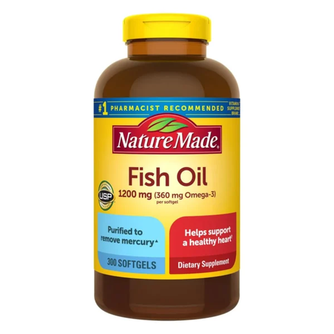 Dầu cá Omega 3 fish oil 1200mg Nature Made 300 viên của Mỹ