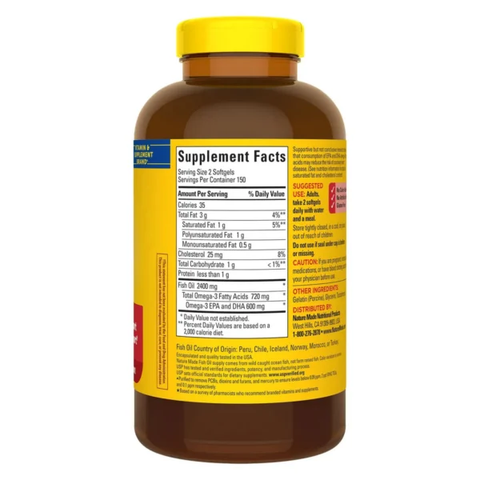 Dầu cá Omega 3 fish oil 1200mg Nature Made 300 viên của Mỹ