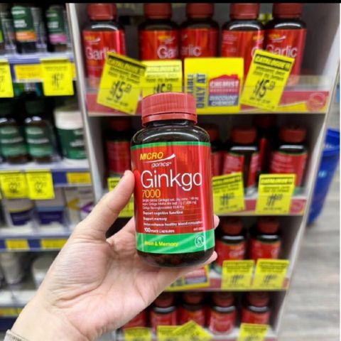 Viên uống Bổ não Microgenics Ginkgo 7000 - Duy trì tuần hoàn não ổn định & Phòng ngừa suy giảm tuần hoàn ngoại biên 100 viên - S/P Chuẩn Úc