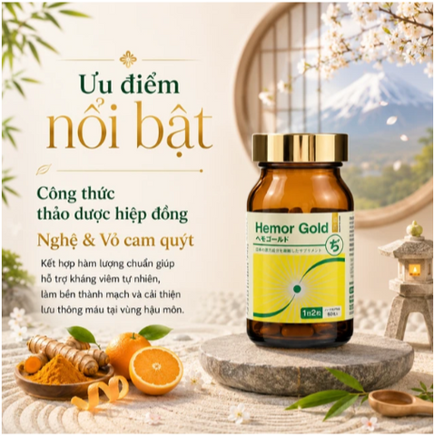 Viên uống hỗ trợ tốt cho người bị trĩ Hemor Gold Jpanwell (60 viên)