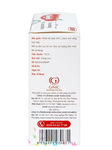 Siro Ginkid nhuận tràng bổ sung chất xơ giúp tiêu hóa tốt, giảm táo bón (3 vỉ x 5 ống x 10ml)