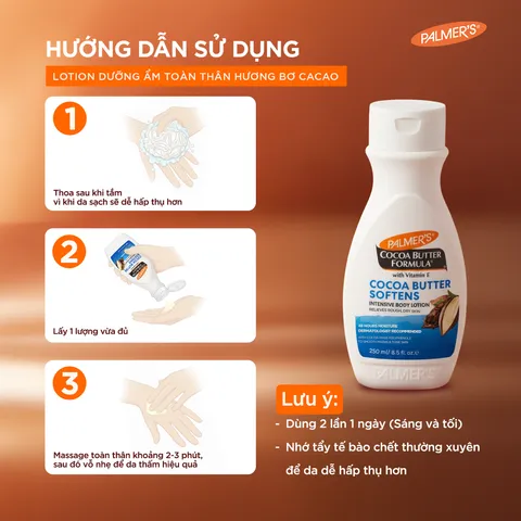Sữa dưỡng thể dưỡng ẩm (bơ cacao + vitamin E) - Palmer's Cocoa Butter Formula Daily Skin Therapy Intensive Body Lotion 50ml