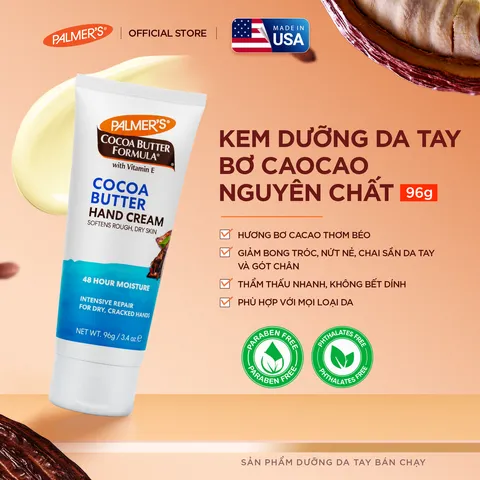 Kem dưỡng da tay (bơ cacao và vitamin E) - Palmer's Cocoa Butter Formula Hand Cream 96g