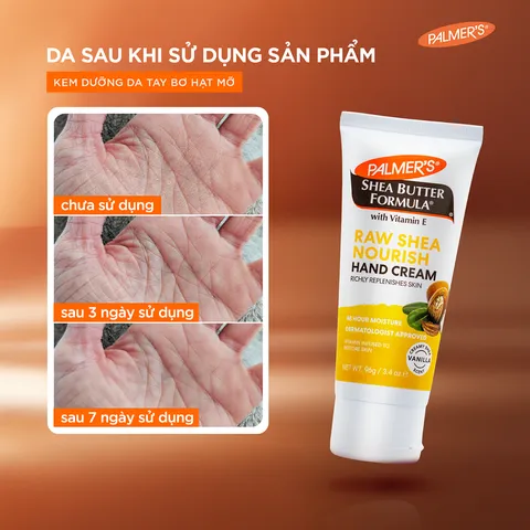 Kem dưỡng ẩm phục hồi da tay khô ráp và nứt nẻ - Palmer's Shea Butter Formula Raw Shea Nourish Hand Cream 96g