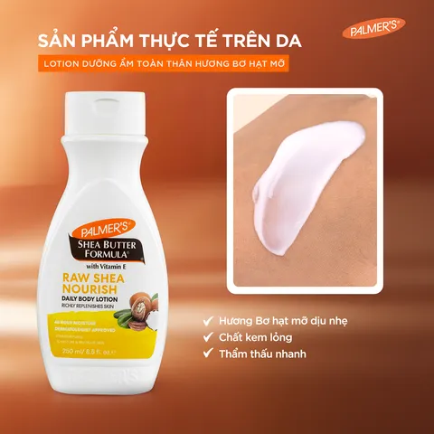 Sữa dưỡng thể dưỡng ẩm chuyên sâu - Palmer's Shea Butter Formula Raw Shea Nourish Daily Body Lotion 50ml.