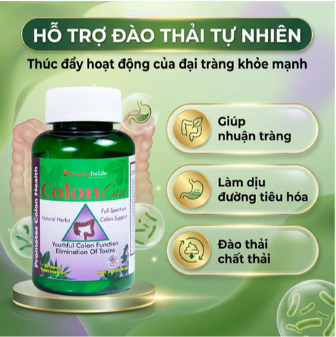 Viên uống giúp nhuận tràng, giảm táo bón, tốt cho tiêu hóa Colon Care Vitamins For Life (60 viên)