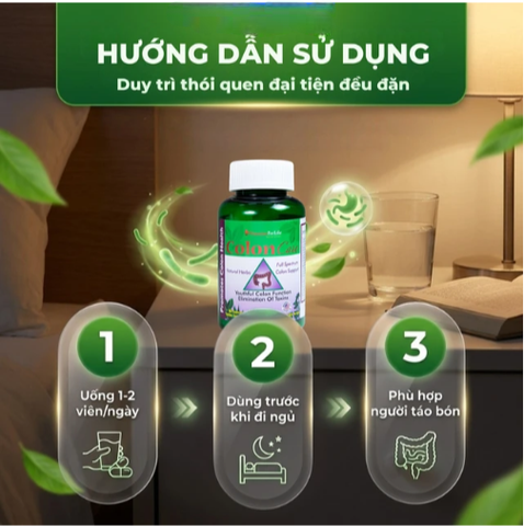 Viên uống giúp nhuận tràng, giảm táo bón, tốt cho tiêu hóa Colon Care Vitamins For Life (60 viên)