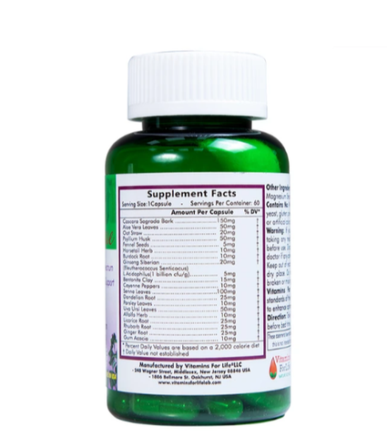 Viên uống giúp nhuận tràng, giảm táo bón, tốt cho tiêu hóa Colon Care Vitamins For Life (60 viên)