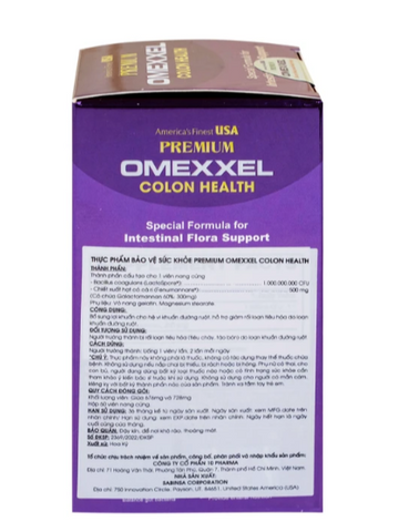 Viên uống bổ sung lợi khuẩn, hỗ trợ giảm rối loạn tiêu hóa Premium Omexxel Colon Health (60 viên)