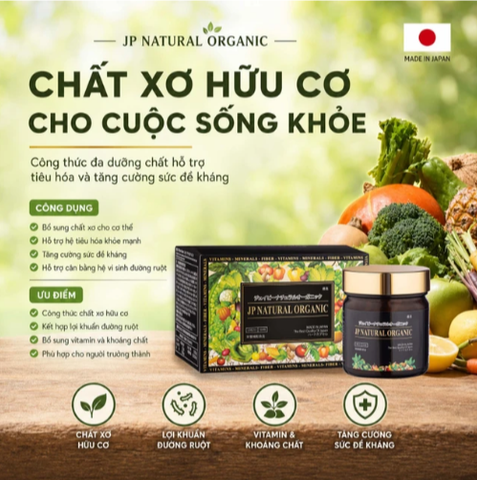 Viên uống bổ sung chất xơ, hỗ trợ hệ tiêu hóa JP Natural Organic Jpanwell (120 viên)