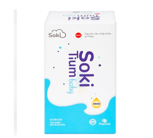 Bột hòa tan hỗ trợ trẻ giảm quấy khóc, giúp trẻ ngủ ngon, tăng cường tiêu hóa Soki Tium Baby (12 gói x 3g)
