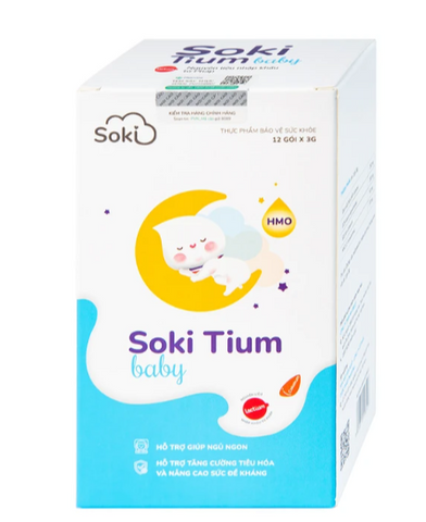 Bột hòa tan hỗ trợ trẻ giảm quấy khóc, giúp trẻ ngủ ngon, tăng cường tiêu hóa Soki Tium Baby (12 gói x 3g)