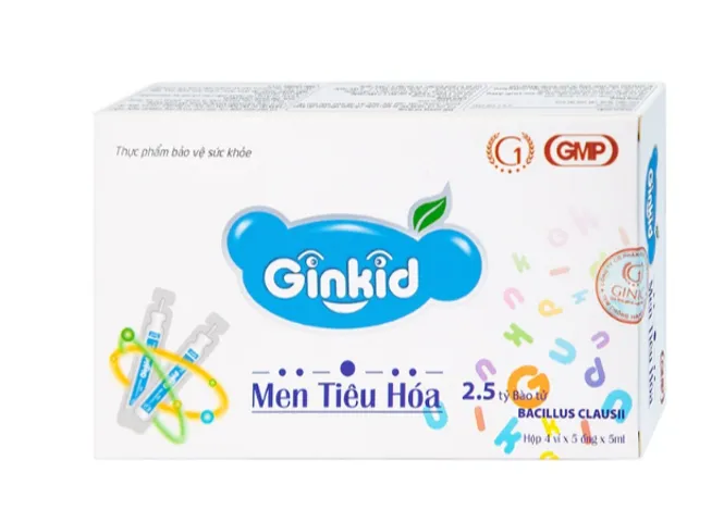 Men Tiêu Hoá Ginkid bổ sung lợi khuẩn, giảm đầy bụng, khó tiêu, chướng bụng (4 vỉ x 5 ống x 5ml)