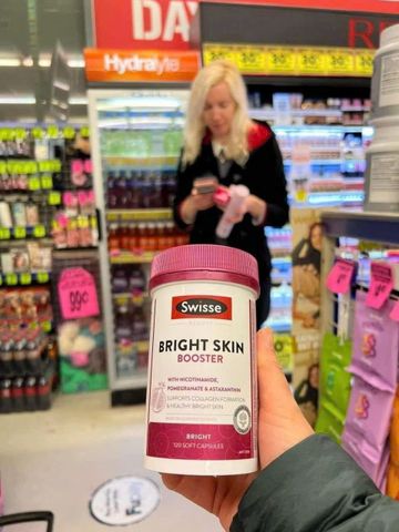 Viên Uống Swisse Bright Skin Booster 60 Viên - Viên Uống Dưỡng Trắng Da, Cải Thiện Làn Da Sáng Mịn, Tươi Trẻ, Hỗ Trợ Làm Đều Màu Da