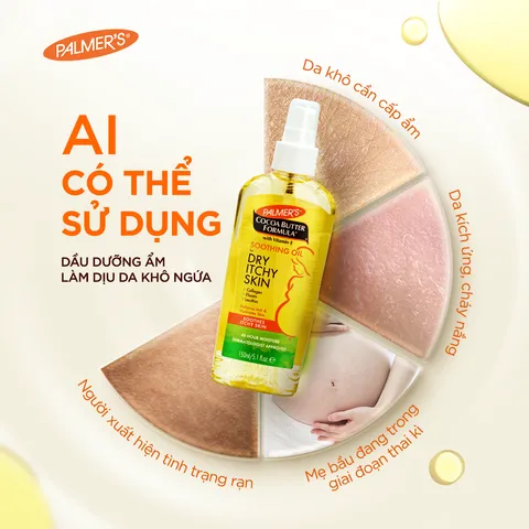 Dầu dưỡng ẩm cho da khô, ngứa - Palmer's Cocoa Butter Formula Soothing Oil for Dry Itchy Skin 150ml