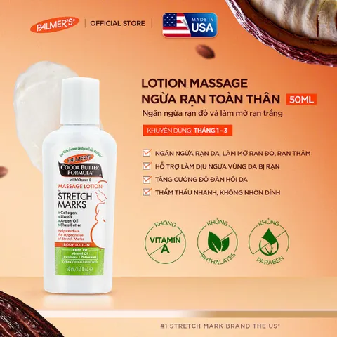 Lotion ngừa rạn da toàn thân - Palmer's Cocoa Butter Formula Massage Lotion for Stretch Marks 50ml