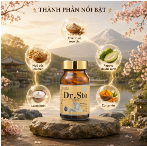 Viên uống hỗ trợ tiêu hóa, giảm đầy bụng, khó tiêu Dr.Sto Jpanwell (60 viên)