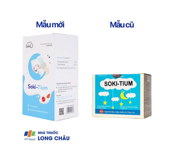 Bột hòa tan giúp ngủ ngon, tăng sức đề kháng Soki-Tium (12 gói x 3g)