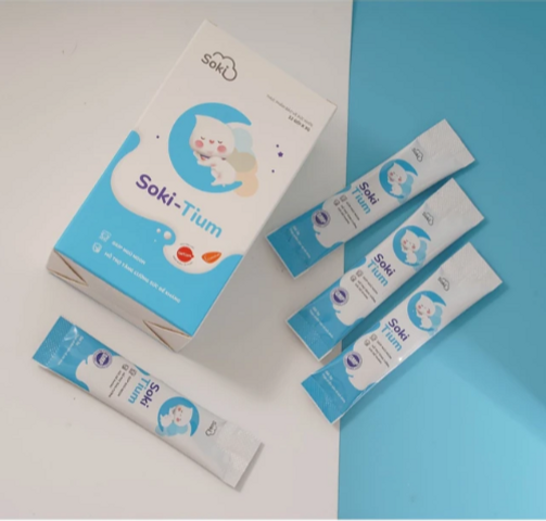 Bột hòa tan giúp ngủ ngon, tăng sức đề kháng Soki-Tium (12 gói x 3g)