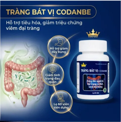 Viên uống hỗ trợ tăng cường tiêu hóa cho người viêm đại tràng Tràng Bát Vị-Codanbe Kingphar (60 viên)