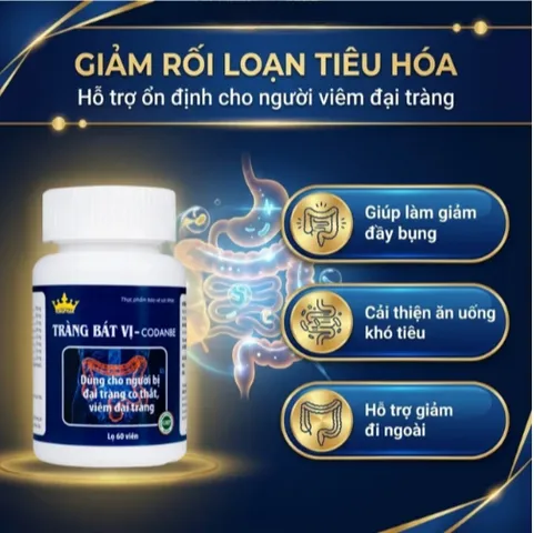 Viên uống hỗ trợ tăng cường tiêu hóa cho người viêm đại tràng Tràng Bát Vị-Codanbe Kingphar (60 viên)